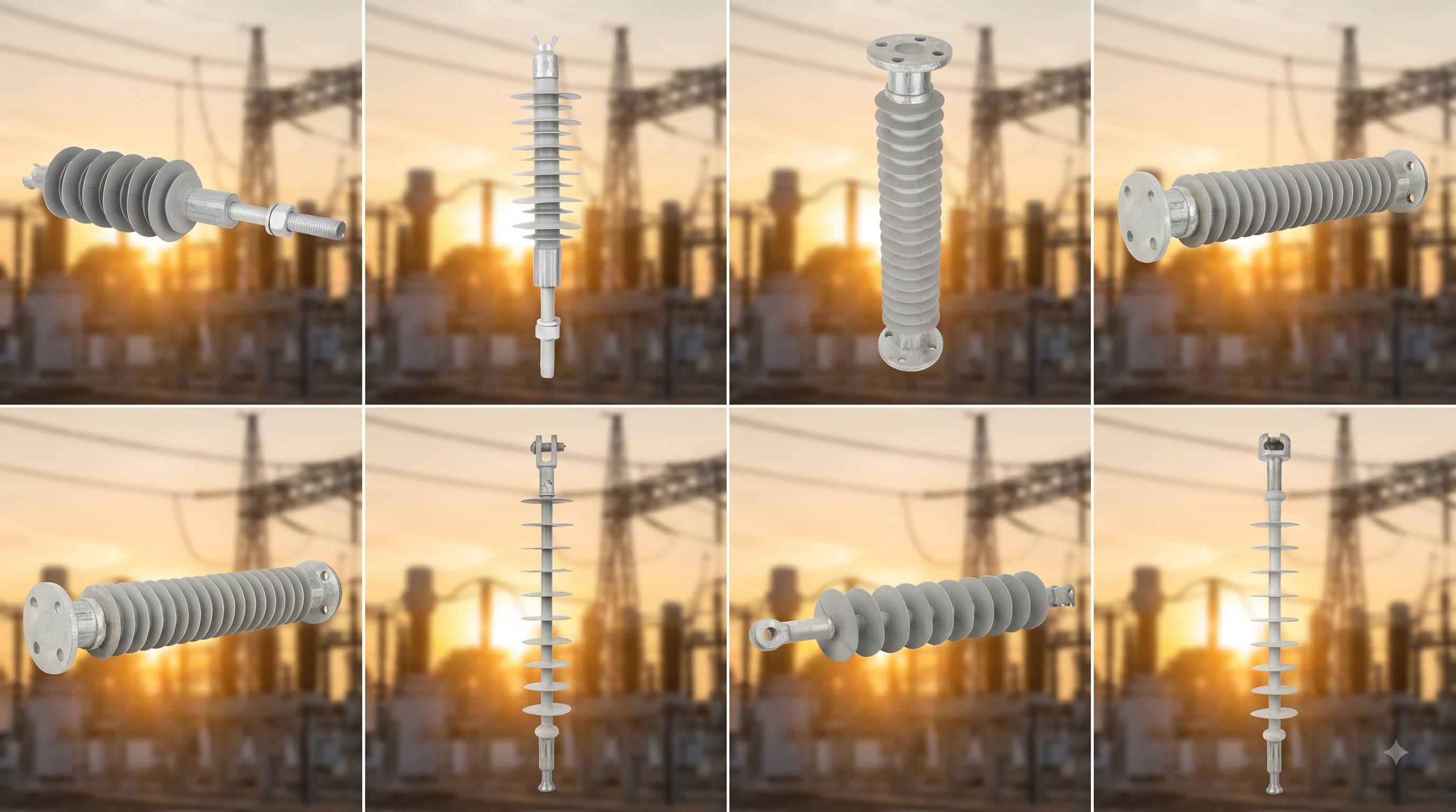 Polymer insulators including disc, post and pin types for electrical power systems