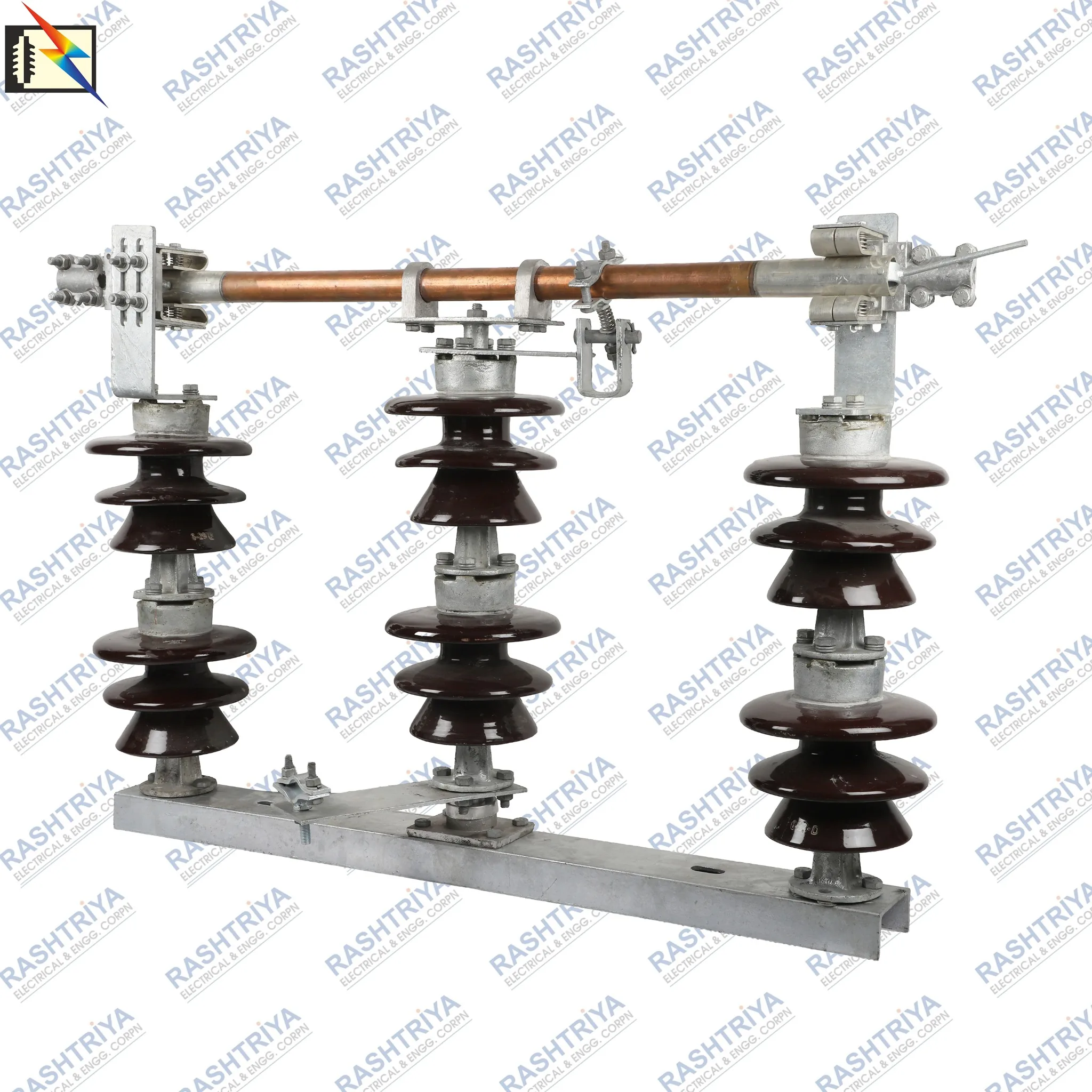 33kV Porcelain Isolator Double Stack Turn & Twist Type with Earth Switch by Rashtriya Electrical